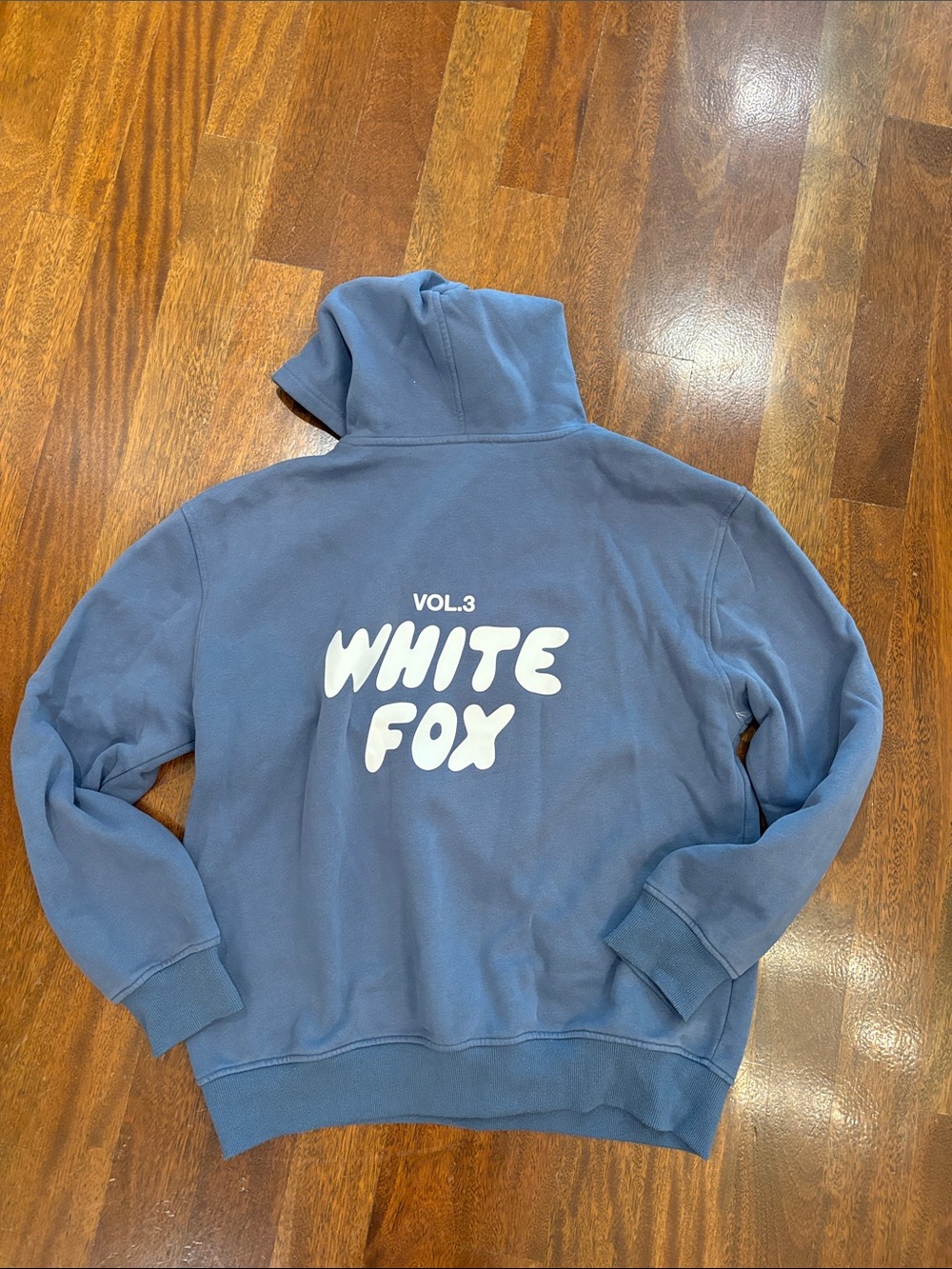 White Fox Boutique Women's Scoop Neck Pullover Hoodie in Dusty Blue - Picture 3 of 3